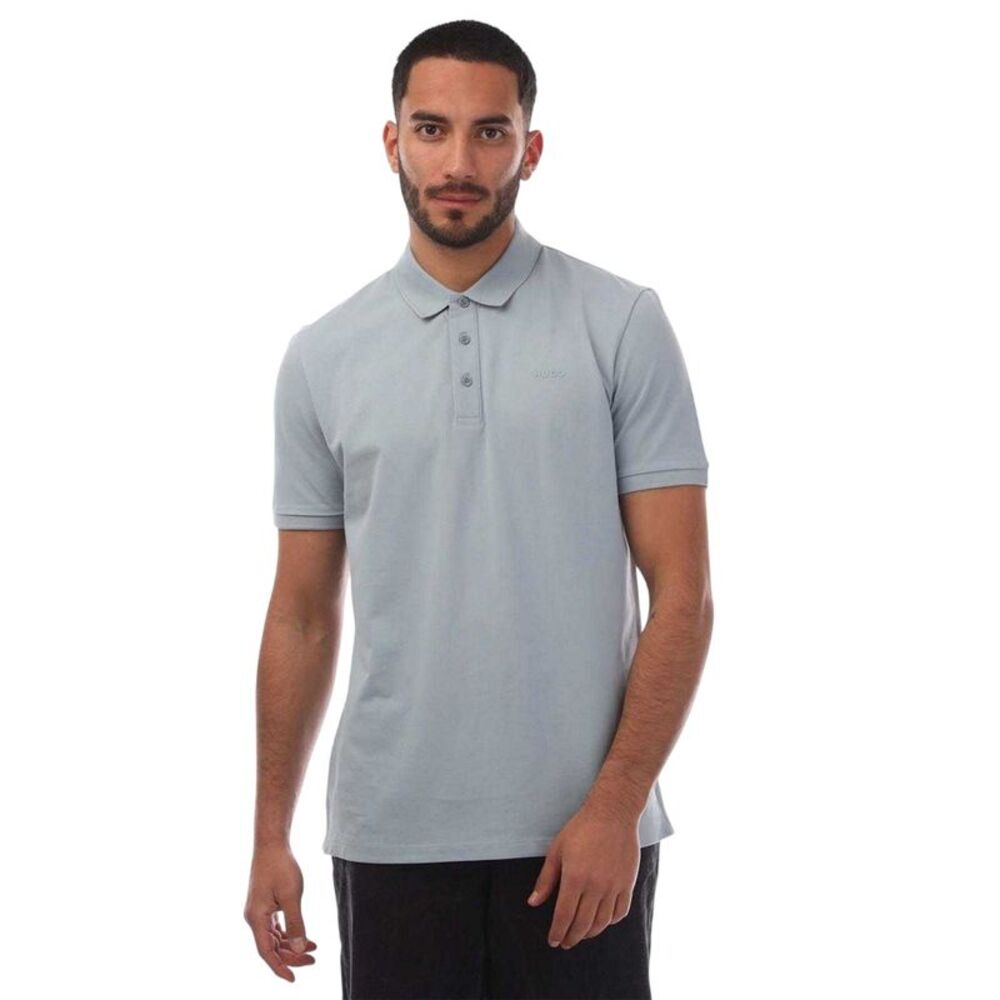 Hugo Mens Logo Pique Polo Shirt / Blue